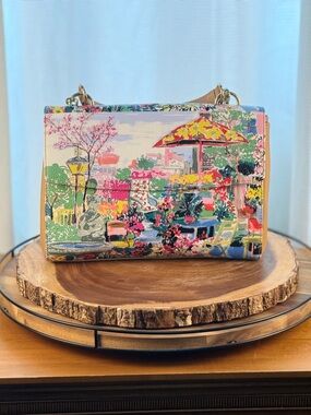 NWT Talbots Impressionist Garden Leather Satchel Crossbody MSRP $179